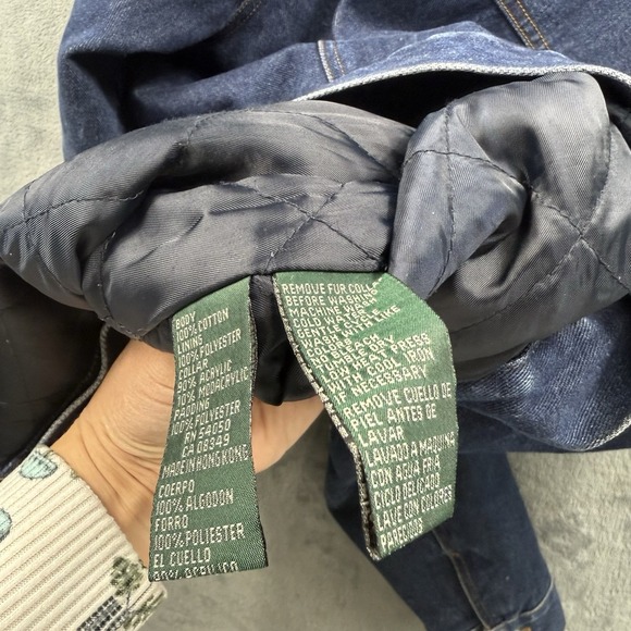 Vtg Womens Ralph Lauren Denim Jeans Jacket Quilt Lined Cotton Blue M EUC - Picture 10 of 11